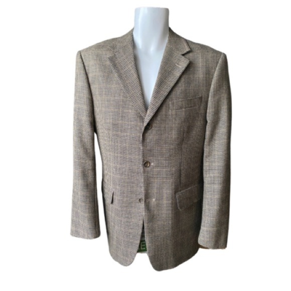 Vintage Wool Touch Men’s Wool Blend Houndstooth Blazer, Size 40R - Picture 1 of 12